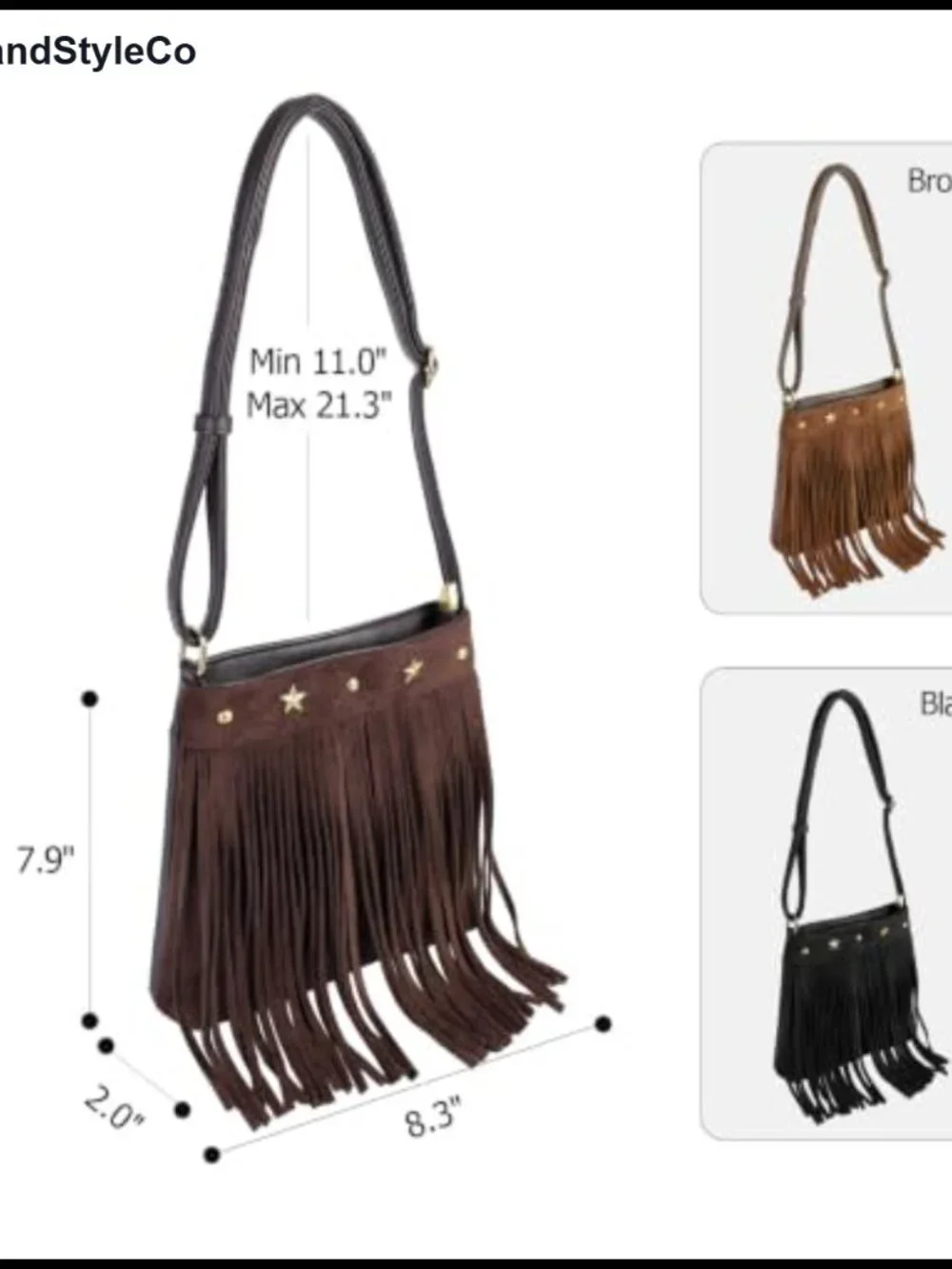 Western Fringe Crossbody Bag Suede Shoulder Purse Boho